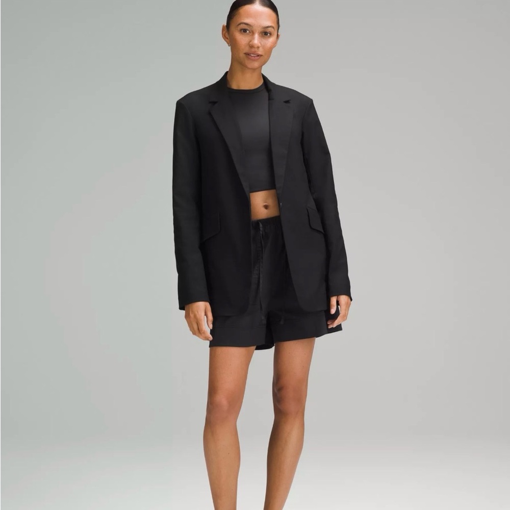 Lululemon NWT Relaxed-Fit Twill Blazer In Black Sz L Orig $198